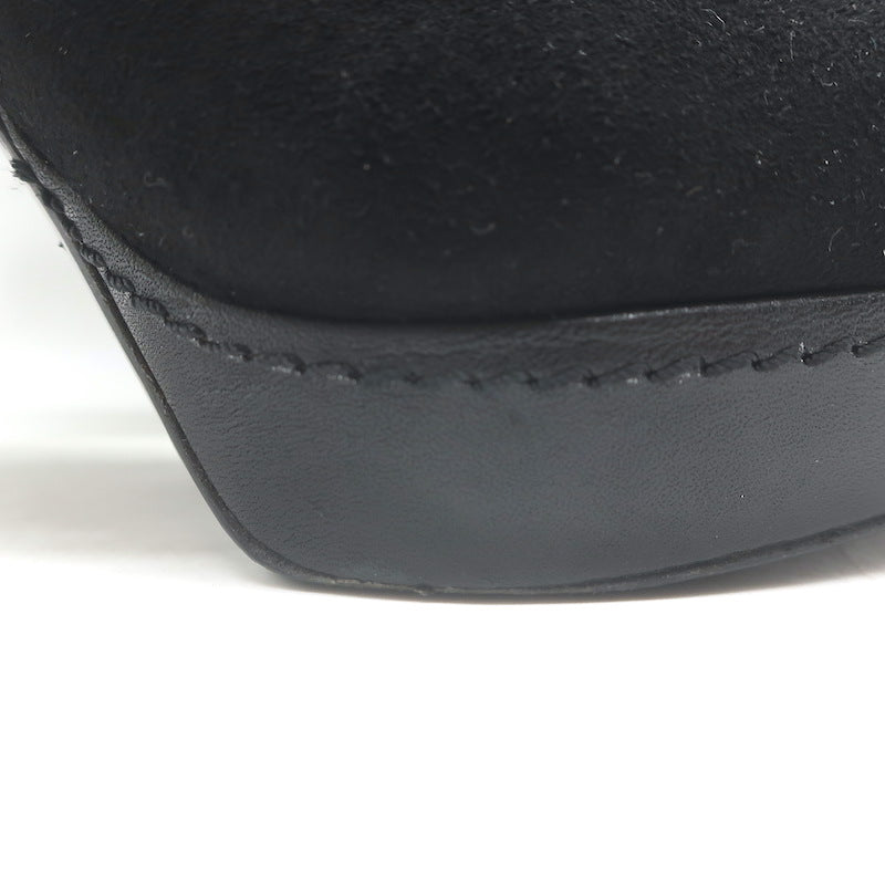 Alexander McQueen Buckled Harness Booties Black Suede &amp; Leather Size 37.5