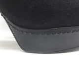 Alexander McQueen Buckled Harness Booties Black Suede & Leather Size 37.5