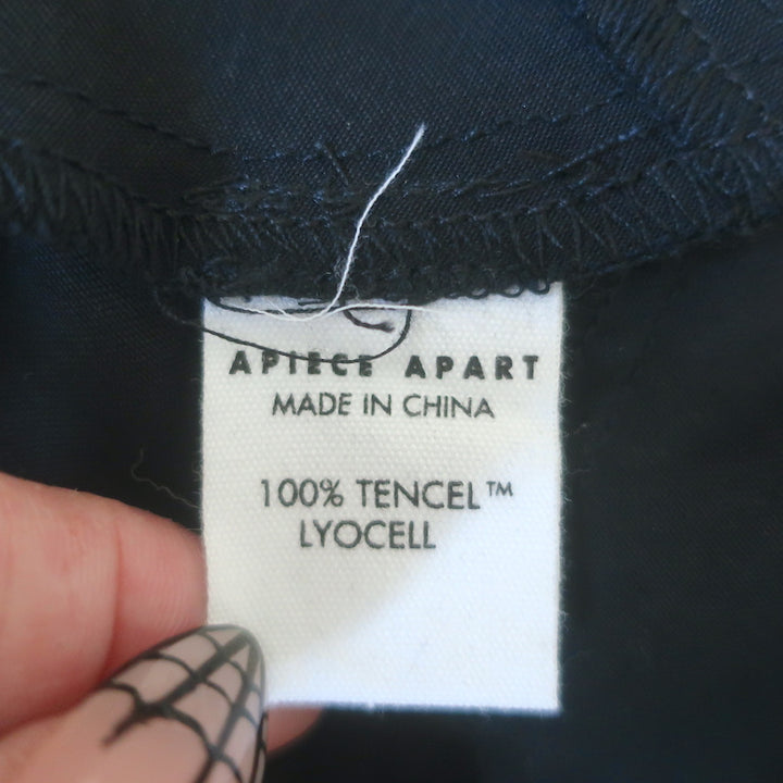 Apiece Apart Ami midi slip skirt in black with signature bias-inspired drape — new with tags
