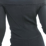 Alaia Off the Shoulder Long Sleeve Dress Black Knit Size Small