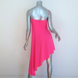 Amanda Uprichard Muse Asymmetric Dress Neon Pink Crepe Size Large NEW