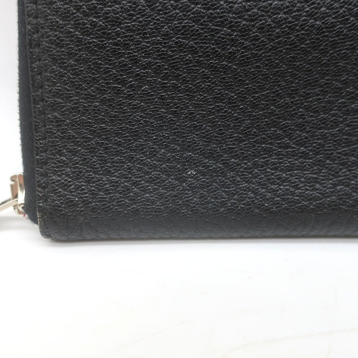 Hermes 2008 Azap GM Combined Wallet Black Epsom Leather Palladium Hardware