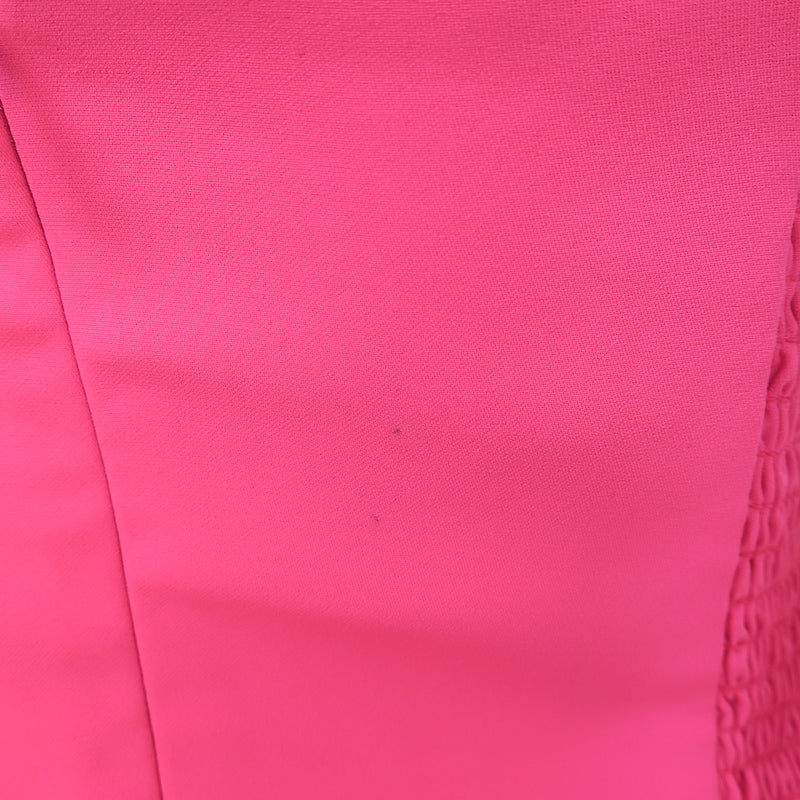 Amanda Uprichard Muse Asymmetric Dress Neon Pink Crepe Size Large NEW