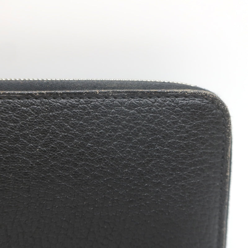 Hermes 2008 Azap GM Combined Wallet Black Epsom Leather Palladium Hardware