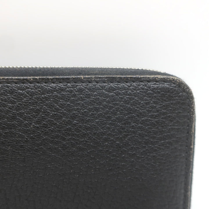 Hermes 2008 Azap GM Combined Wallet Black Epsom Leather Palladium Hardware