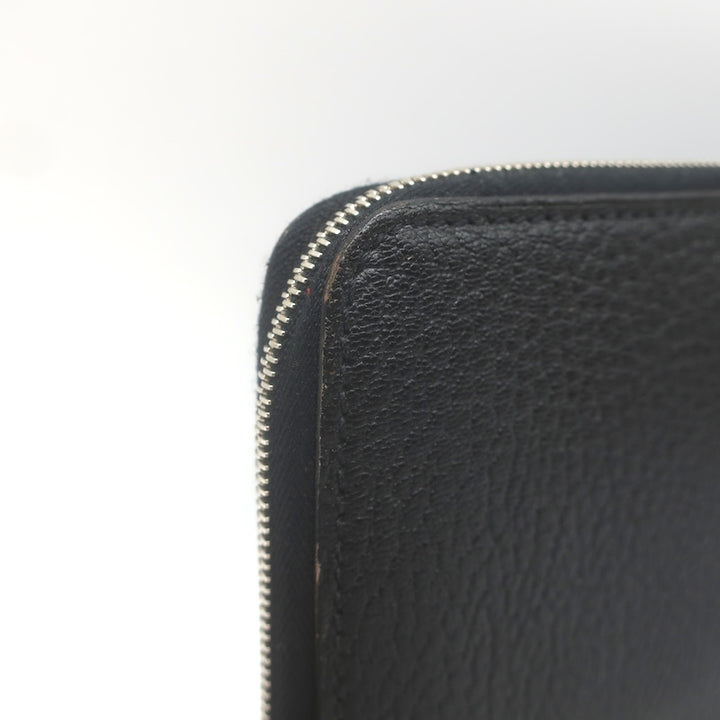 Hermes 2008 Azap GM Combined Wallet Black Epsom Leather Palladium Hardware