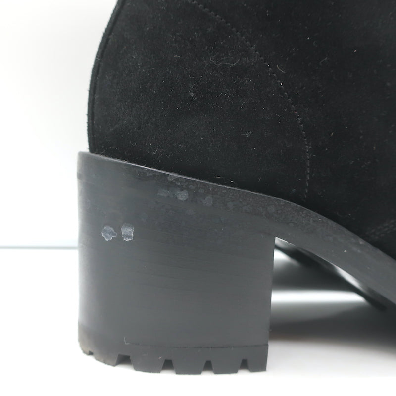 Gianvito Rossi Croft Side-Zip Combat Boots Black Suede Size 39 Lace-Up Booties