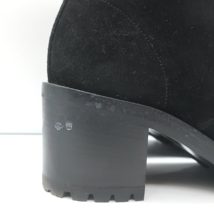 Gianvito Rossi Croft Side-Zip Combat Boots Black Suede Size 39 Lace-Up Booties