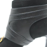 Alexander McQueen Buckled Harness Booties Black Suede & Leather Size 37.5