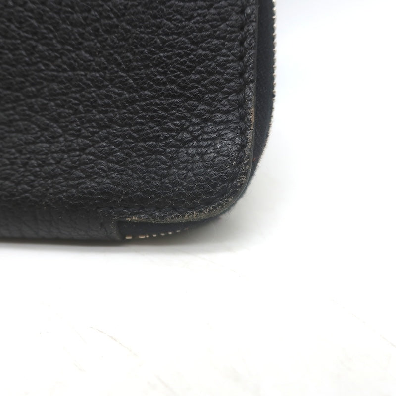 Hermes 2008 Azap GM Combined Wallet Black Epsom Leather Palladium Hardware