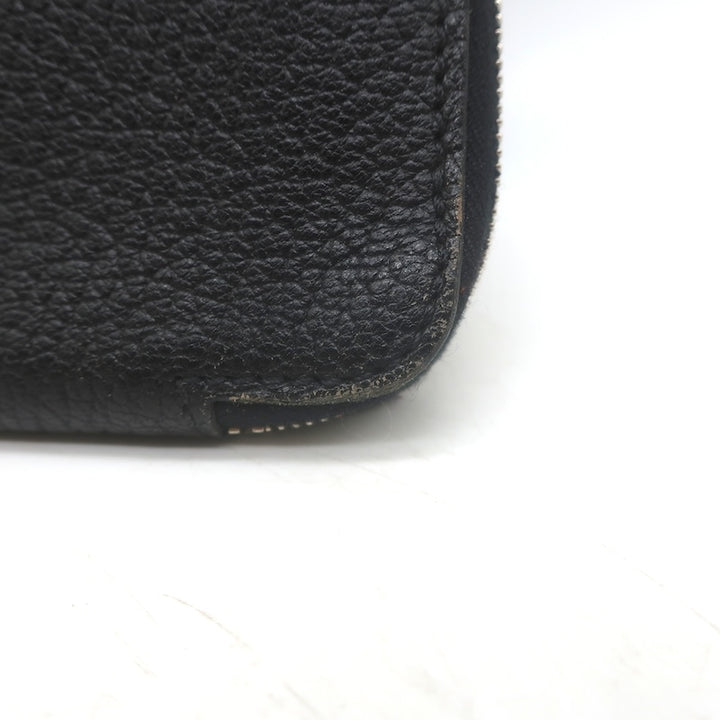 Hermes 2008 Azap GM Combined Wallet Black Epsom Leather Palladium Hardware