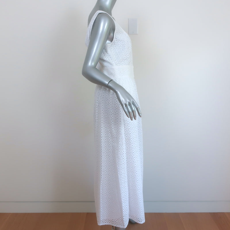 J.Crew Button-Front Sleeveless Midi Dress White Cotton Eyelet Size 6T Celebrity Owned J.Crew Button-Front Sleeveless Midi Dress White Cotton Eyelet Size 6T Celebrity Owned