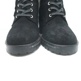 Gianvito Rossi Croft Side-Zip Combat Boots Black Suede Size 39 Lace-Up Booties