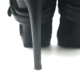 Alexander McQueen Buckled Harness Booties Black Suede & Leather Size 37.5