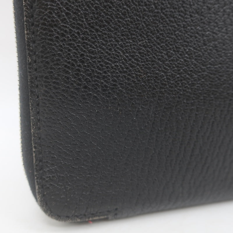 Hermes 2008 Azap GM Combined Wallet Black Epsom Leather Palladium Hardware