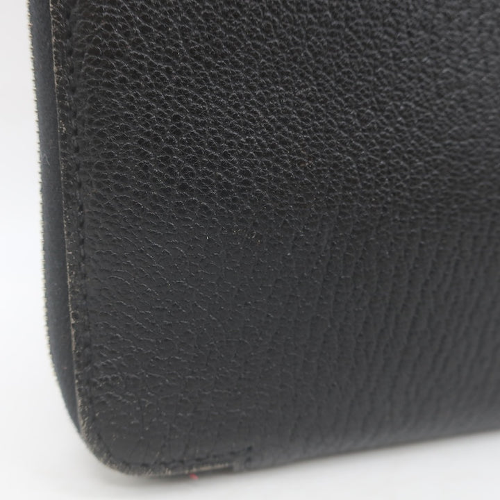 Hermes 2008 Azap GM Combined Wallet Black Epsom Leather Palladium Hardware