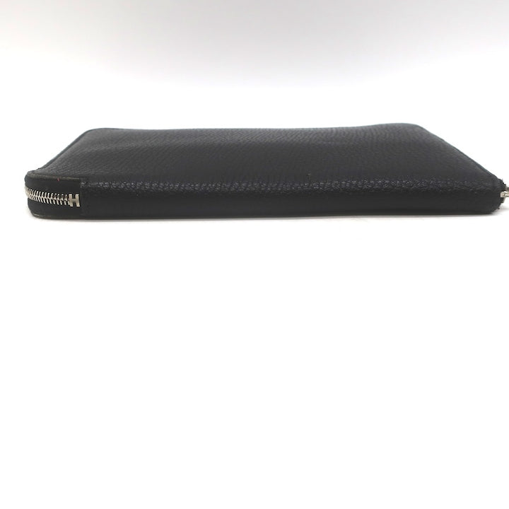 Hermes 2008 Azap GM Combined Wallet Black Epsom Leather Palladium Hardware