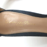 Gianvito Rossi Lola Frayed Denim Ankle Strap Sandals Indigo Size 36