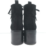 Gianvito Rossi Croft Side-Zip Combat Boots Black Suede Size 39 Lace-Up Booties