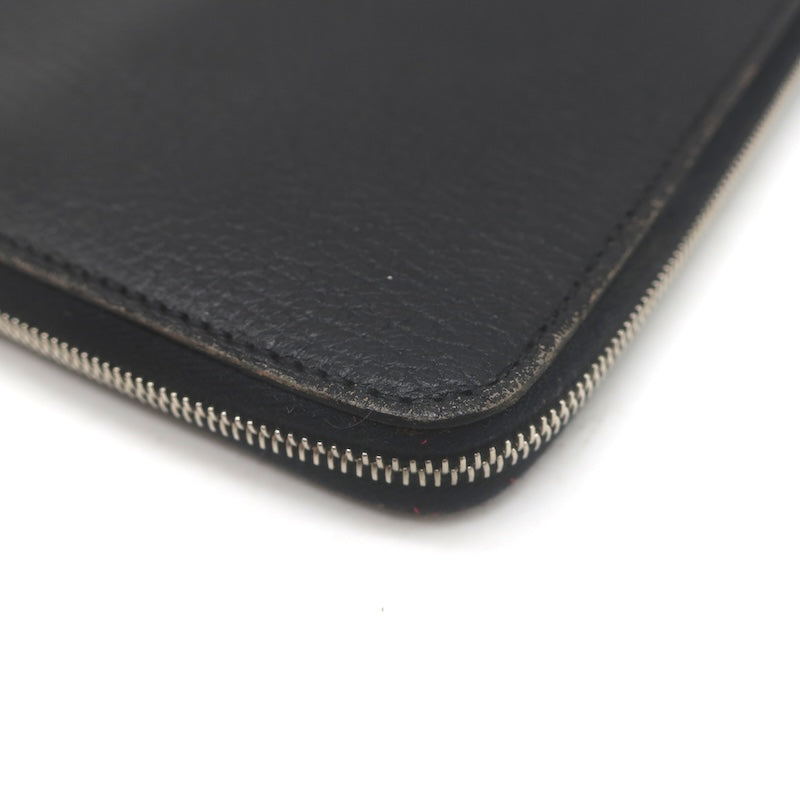 Hermes 2008 Azap GM Combined Wallet Black Epsom Leather Palladium Hardware