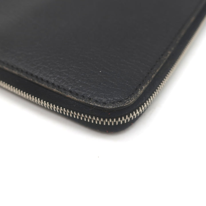 Hermes 2008 Azap GM Combined Wallet Black Epsom Leather Palladium Hardware