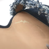 Gianvito Rossi Lola Frayed Denim Ankle Strap Sandals Indigo Size 36
