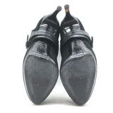 Alexander McQueen Buckled Harness Booties Black Suede & Leather Size 37.5