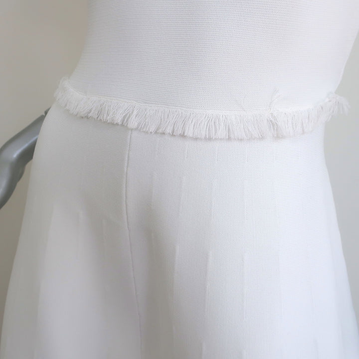 A.L.C. Theresa Sleeveless A-Line Dress White Fringed Knit Size Small