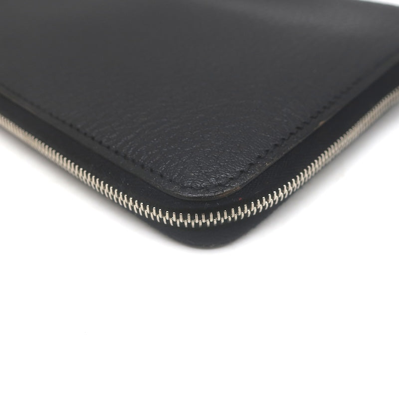 Hermes 2008 Azap GM Combined Wallet Black Epsom Leather Palladium Hardware