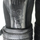 Alexander McQueen Buckled Harness Booties Black Suede & Leather Size 37.5