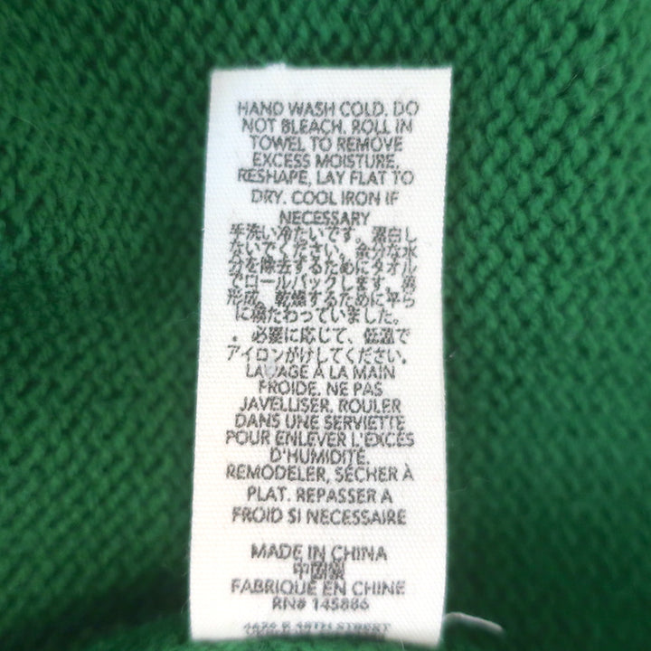 THE GREAT The Scallop Sophomore Cardigan Green/Ivory Cotton-Blend Size 2