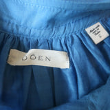 Doen Julienne blouse in Santorini blue cotton-silk, authentic gently pre-owned luxury top