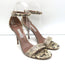 Tabitha Simmons Snake-Embossed Sandals Ivory Size 39 Ankle Strap Heels