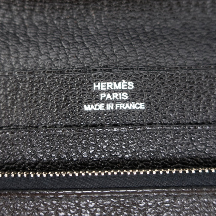 Hermes 2008 Azap GM Combined Wallet Black Epsom Leather Palladium Hardware