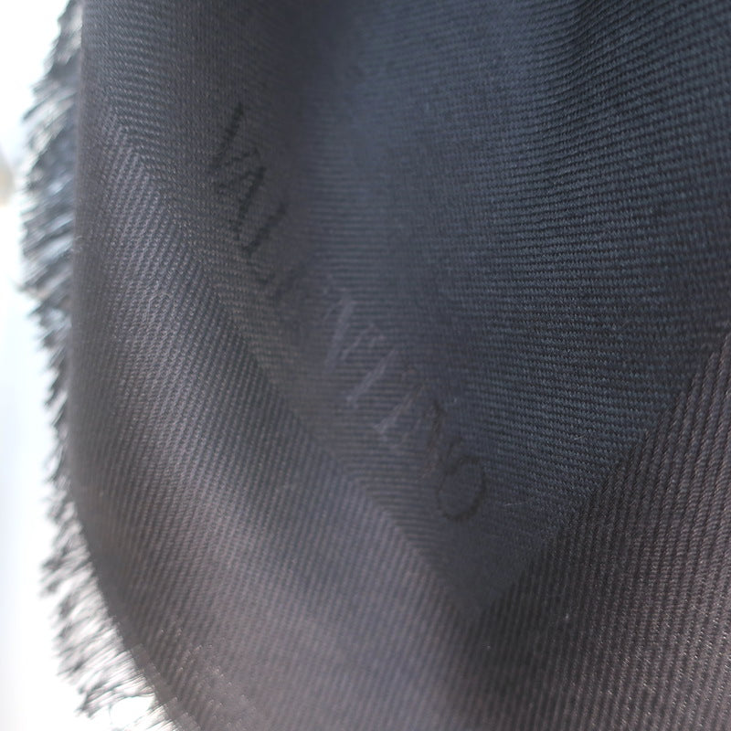 Valentino V Logo Signature Jacquard Shawl Black Silk-Wool NEW