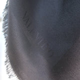 Valentino V Logo Signature Jacquard Shawl Black Silk-Wool NEW