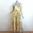 Cara Cara Harbour Island Tiered Midi Dress Yellow Floral Print Cotton Size Small