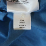 Doen Julienne long-sleeve blouse in Santorini blue cotton-silk, size S, authentic pre-owned luxury piece, gently worn.