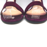 Gianvito Rossi Portofino 105 Ankle Strap Sandals Burgundy Suede Size 36.5