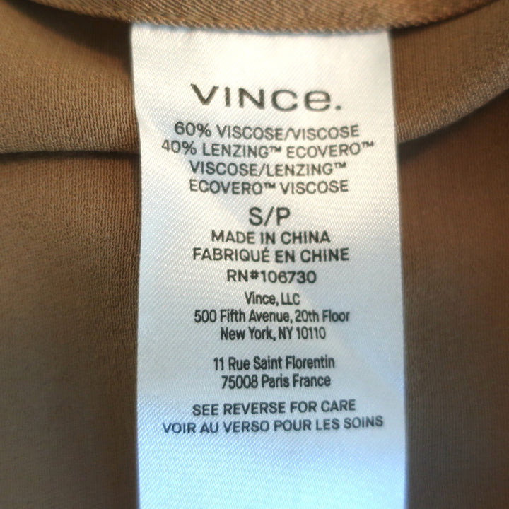 Vince Sleeveless Draped Wrap Dress Gold Satin Size Small NEW
