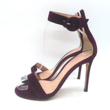 Gianvito Rossi Portofino 105 Ankle Strap Sandals Burgundy Suede Size 36.5