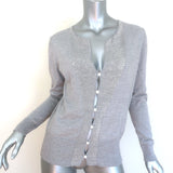 Dries Van Noten Sequin-Front Cardigan Heather Gray Wool-Cotton Size Small