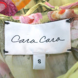 Cara Cara Harbour Island Tiered Midi Dress Yellow Floral Print Cotton Size Small