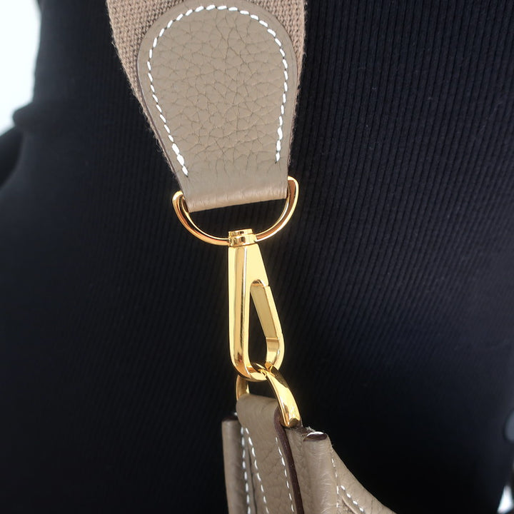 Hermes Evelyne III 29 PM Bag Etoupe Taurillon Clemence Leather Gold Hardware NEW