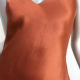 L'Agence Serita Maxi Slip Dress Auburn Silk Size 2 NEW