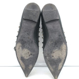 Valentino Noir Rockstud Caged Ballet Flats Black Leather Size 41