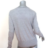 Dries Van Noten Sequin-Front Cardigan Heather Gray Wool-Cotton Size Small