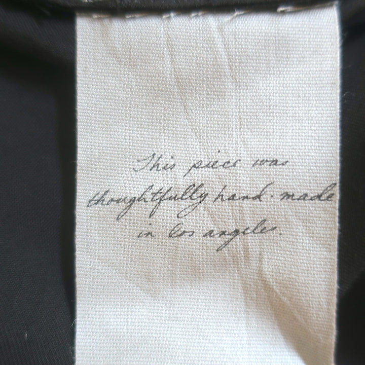 Authentic Raquel Allegra ribbon-placket midi dress, black liquid satin, size 2, new with tags