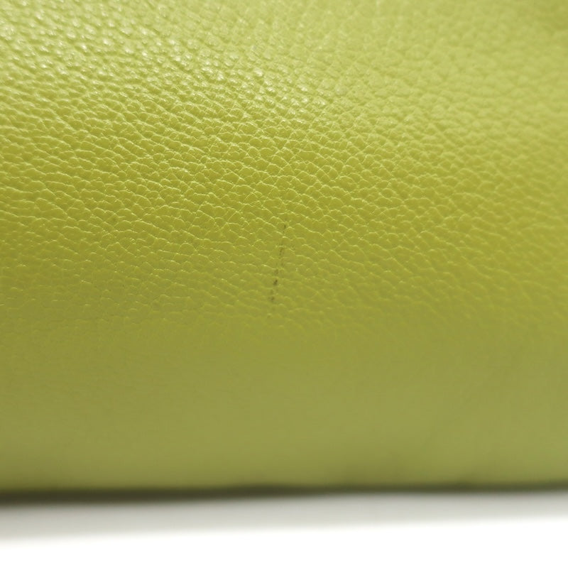 Hermes 2002 Karo GM Pouch Vert Anis Chevre Mysore Leather Cosmetic Bag