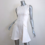 Proenza Schouler Ruffle-Trimmed Sleeveless Mini Dress White Stretch Denim Size 2